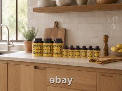 60s Set Of 9 Vintage Storage Jars East German Pneumant GDR Retro Lidded Jars