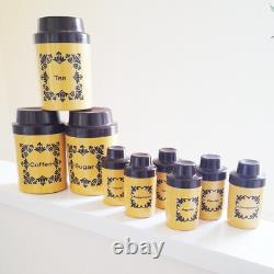 60s Set Of 9 Vintage Storage Jars East German Pneumant GDR Retro Lidded Jars