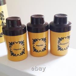60s Set Of 9 Vintage Storage Jars East German Pneumant GDR Retro Lidded Jars