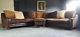613. Chesterfield Tetrad Degas Vintage Leather Club Brown Corner Suite Courier