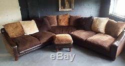 613. Chesterfield Tetrad degas Vintage Leather Club brown Corner Suite Courier
