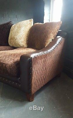613. Chesterfield Tetrad degas Vintage Leather Club brown Corner Suite Courier