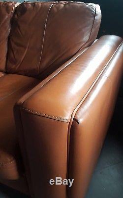 616. Chesterfield Large Vintage 5 Seater Terracotta Leather Club Corner Suite