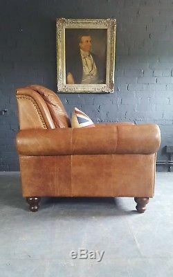 622. Chesterfield Vintage Club Leather Armchair Courier Available