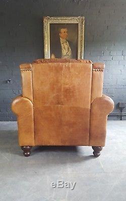 622. Chesterfield Vintage Club Leather Armchair Courier Available