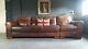 623. Chesterfield Large Vintage 4 Seater Leather Club Brown Sofa