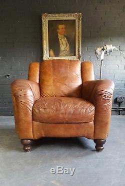 642. Superb Vintage Chesterfield Club brown Leather Armchair Courier available