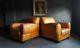 64 Superb Pair Of Chesterfield Brown Vintage Club Leather Armchairs Cour