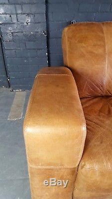 651 Chesterfield vintage 4 seater leather tan Club brown Corner suite courier av