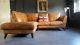 654 Chesterfield Vintage 3 Seater Leather Tan Club Brown Corner Suite Courier Av