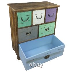 6 Drawer Storage Unit, Kitchen Bathroom Drawers, Wooden Garage Tool Cabinet 69cm