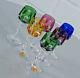 6 Nachtmann Antique Lead Crystal Liqueur Roman Liqueur Glass Diamond Cut 1970s Century