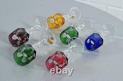 6 Nachtmann antique lead crystal liqueur Roman liqueur glass diamond cut 1970s century