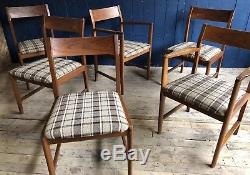 6 Teak Retro Mid Century Dining Kitchen Chairs Possibly Danish DELIVERY