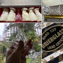 6 VINTAGE BRIERLEY HILL WINE (6) LEAD CUT CRYSTAL McKENZIE PAT. BOX