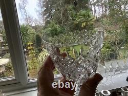 6 VINTAGE BRIERLEY HILL WINE (6) LEAD CUT CRYSTAL McKENZIE PAT. BOX