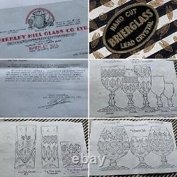 6 VINTAGE BRIERLEY HILL WINE (6) LEAD CUT CRYSTAL McKENZIE PAT. BOX