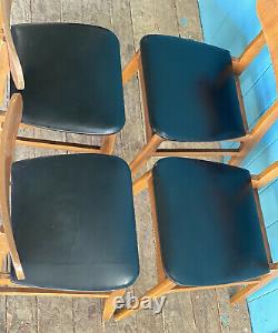 6 Vanson Mid Century Black Vinyl Retro Dinning Chairs DELIVERY