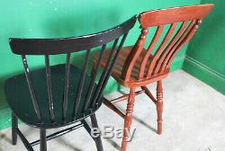 6 Vintage Mixed Dining Chairs, Wood, Painted, Retro, Farmhouse, Kitchen