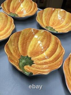 6 Vintage Pumpkin Bowls Williams Sonoma La Ceramica V. B. C Nove Italy