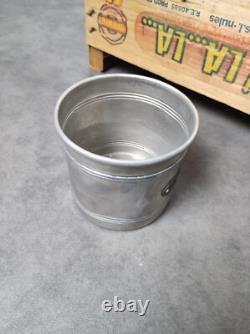 6 Vintage Retro Antique French Kitchen Nesting Aluminium Cannisters Art Decor