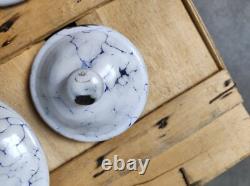 6 Vintage Retro Antique French Kitchen Nesting Enamel Cannisters Metal Art Decor