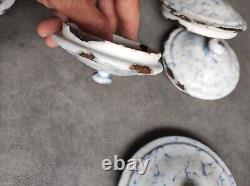 6 Vintage Retro Antique French Kitchen Nesting Enamel Cannisters Metal Art Decor