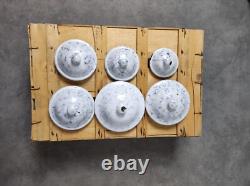 6 Vintage Retro Antique French Kitchen Nesting Enamel Cannisters Metal Art Decor