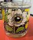 6 Vtg Georges Briard Old Fashion On The Rocks Glasses Polka Poppy