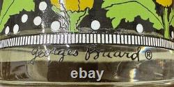 6 Vtg Georges Briard Old Fashion On the Rocks Glasses Polka Poppy