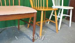 6 x Mixed Retro Dining Chairs, Vintage, Kitchen, Wood, Mid Century, Eclectic