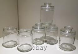 6x VTG 1970s NESCAFE COFFEE JARS 4 DAISY LIDS H 17cm inc lid RETRO STORAGE