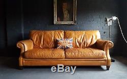 70 Chesterfield Leather vintage & distressed 3 Seater Sofa tan brown Courier av