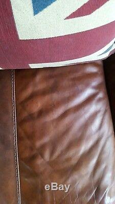78. Chesterfield Vintage tan 3 Seater Leather Club Corner Sofa Suite