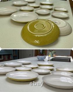 7 x Rare Large Raised Stem Dinner Plates & 6 x Side Plates SEE MY OTHERS