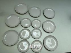 7 x Rare Large Raised Stem Dinner Plates & 6 x Side Plates SEE MY OTHERS