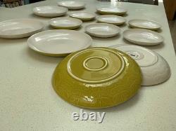 7 x Rare Large Raised Stem Dinner Plates & 6 x Side Plates SEE MY OTHERS