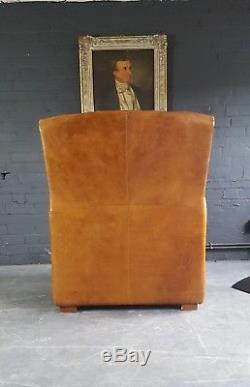 806. Chesterfield Vintage Club Leather Tan armchair Courier available