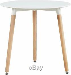 80cm Round Dining Table White And 4 Padded Tulip Chairs Grey Set Kitchen Cafe