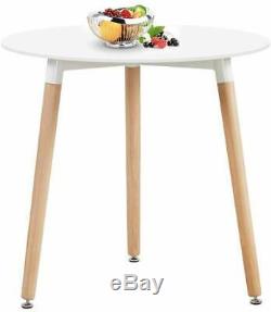 80cm Round Dining Table White And 4 Padded Tulip Chairs Grey Set Kitchen Cafe UK