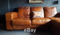 83 Chesterfield vintage 3 seater leather tan Club brown Corner suite courier av