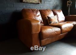 83 Chesterfield vintage 3 seater leather tan Club brown Corner suite courier av