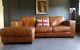 886 Chesterfield Vintage 3 Seater Leather Tan Club Brown Corner Suite Courier Av