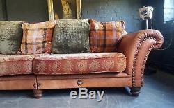 895. Tetrad Vintage Chesterfield 4 Seater Leather Sofa Club Courier available