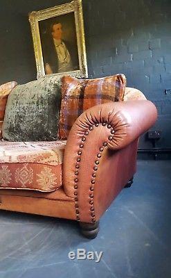 895. Tetrad Vintage Chesterfield 4 Seater Leather Sofa Club Courier available
