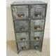 8 Drawers Vintage Retro Industrial Locker Room Storage Rack Cabinet Chest Unit