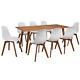 8 Seater Dining Table And Chairs Set Large Meeting Table Retro Style White Seats
