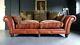 909. Tetrad Vintage Chesterfield 3 Seater Leather Sofa Club Courier Available