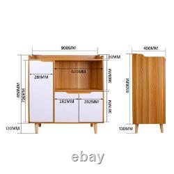 90cm Modern Accent Cupboard with 3 Doors Sideboard Storage Decorative Side Cabinet