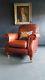 912. Duresta Chesterfield Vintage Club Red Leather Armchair Courier Available